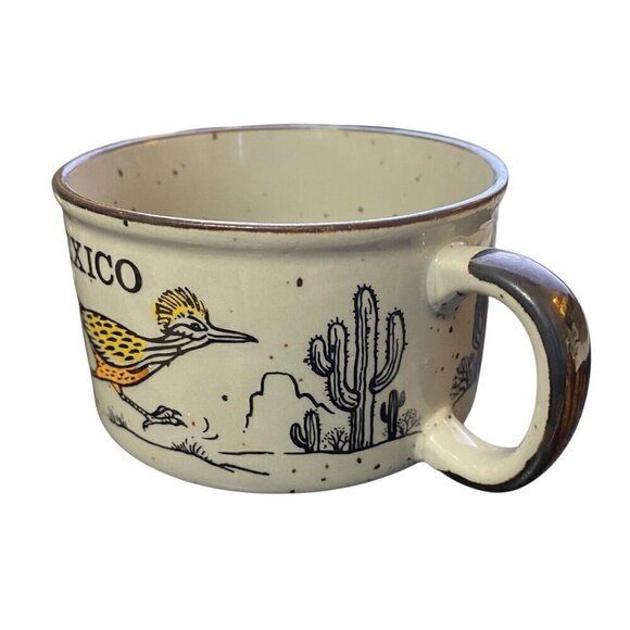 Roadrunner New Mexico Otagiri Style Japan Soup Mug Speckled Glaze - Picture 3 of 6